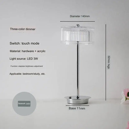 DecorBites™ Diamond Touch Desk Lamp, Modern Metal, Bedside Atmosphere, Creative & Romantic