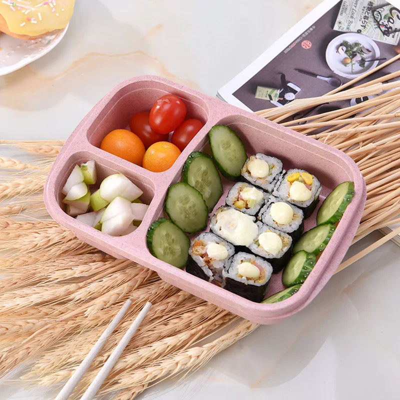 DecorBites™ Kids' Wheat Straw Bento Box Set with Lunch Bag