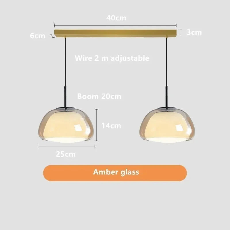 Lámpara colgante DecorBites™ Glass Jelly: Diseño minimalista de lujo para el hogar, sala de estar o dormitorio.