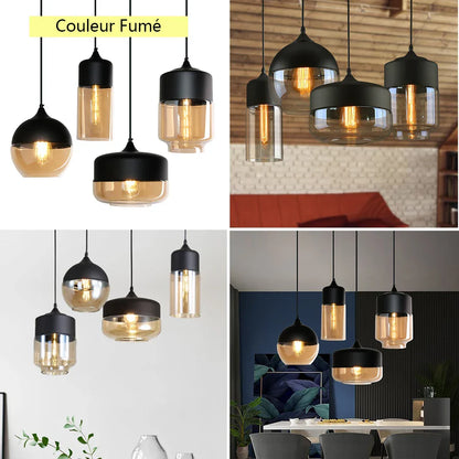 DecorBites™ Glass Shade Pendant Light, Industrial Kitchen Restaurant Decor Lighting