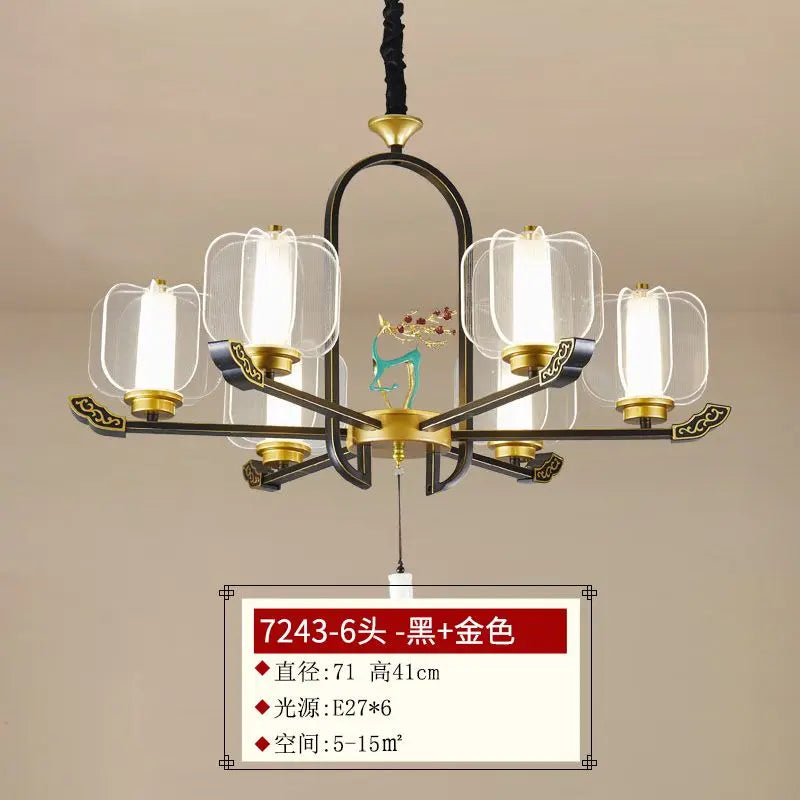DecorBites™ Deer Enamel Pendant Light | Chinese Style Zen Design for Home Decor