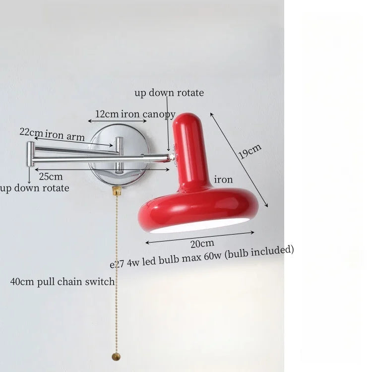 Lámpara de pared LED DecorBites™ de hierro forjado color crema para decoración de dormitorio y sala de estar