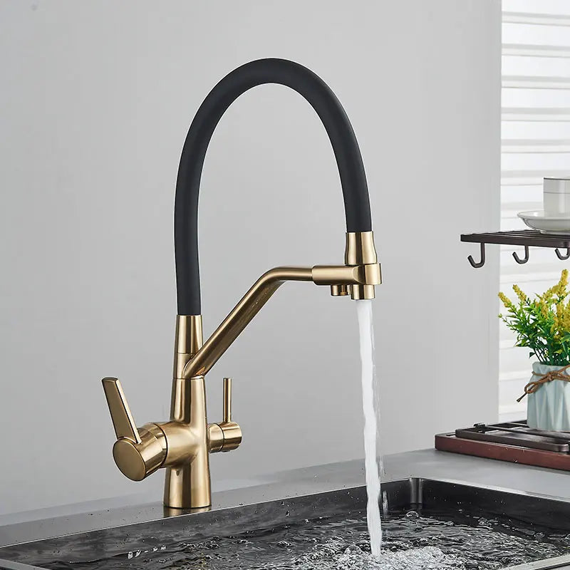Decorbites™ Zweispülfilter-Mischbatterie mit 360° Drehung für Wasserreinigung Küchenarmatur
