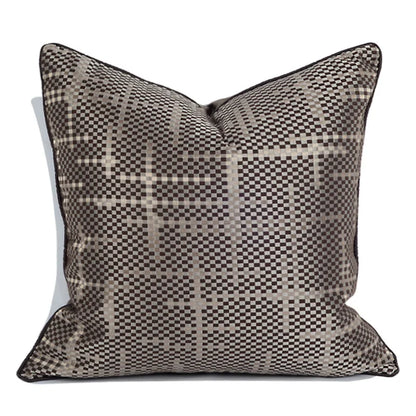 DecorBites™ Brown Geometric Random Braided Square Pillow Cover - Wabi Sabi Style Collection