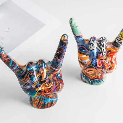 DecorBites™ Hand Statue 19cm Modern Pop Art Resin Sculpture Home Decor