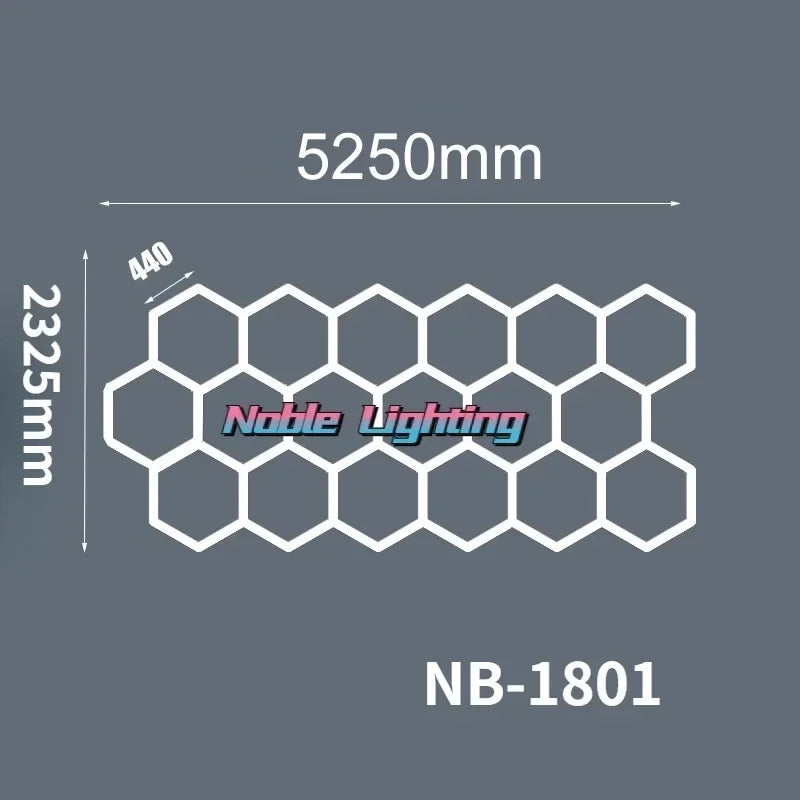Lámpara de techo LED hexagonal DecorBites™ para barberías y peluquerías en garajes