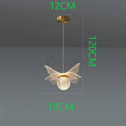 DecorBites™ Butterfly LED Chandelier Copper Pendant Light for Bedroom Living Room Decoration