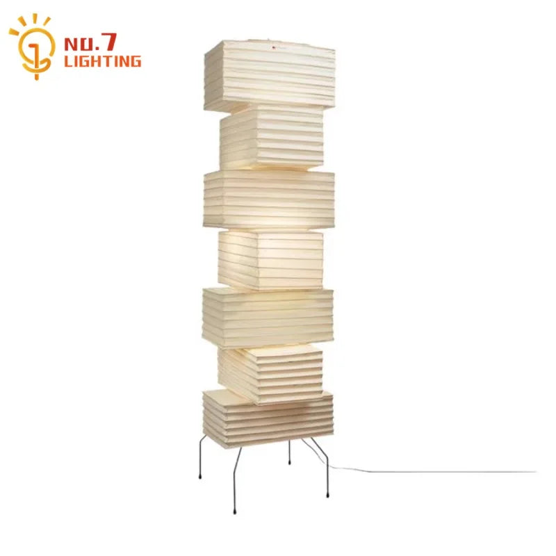 ديكور بايتس™ مصباح أرضي أكاري نوغوتشي LED E27 من ورق الأرز، ديكور فني قائم لغرفة المعيشة