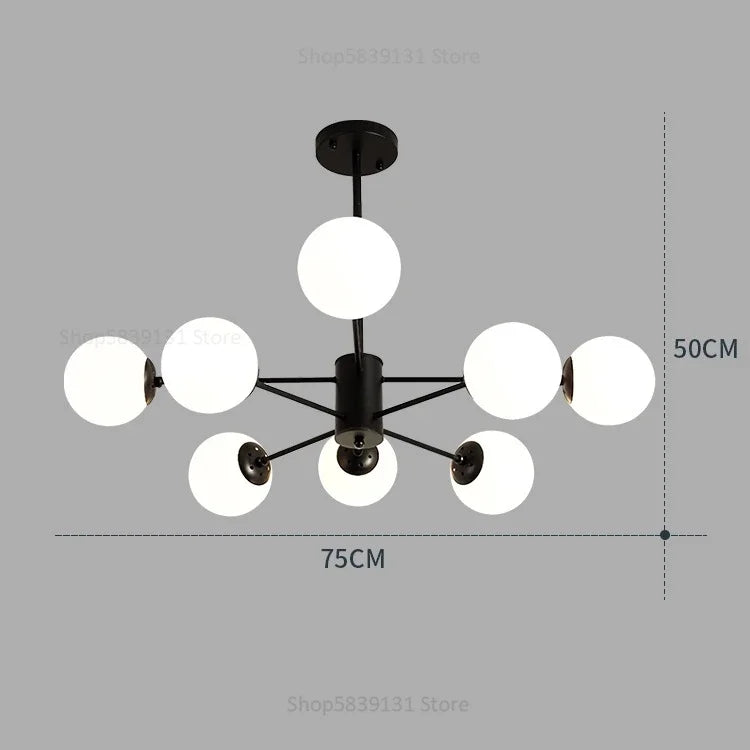 DecorBites™ Glass Ball Pendant Lights Modern Nordic Chandelier LED Living Room Decor