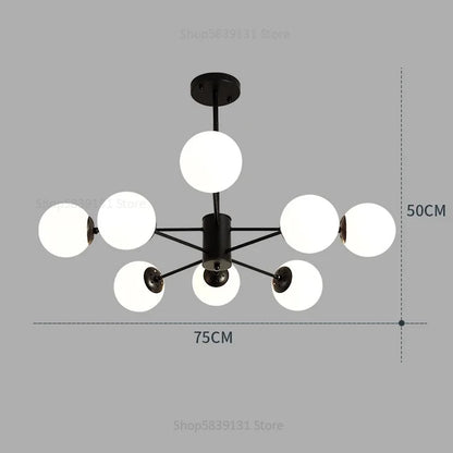 DecorBites™ Glass Ball Pendant Lights Modern Nordic Chandelier LED Living Room Decor