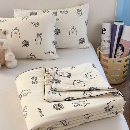 DecorBites™ Children Cartoon Summer Cooling Quilt - Double Bed Breathable Thin Blanket Duvet