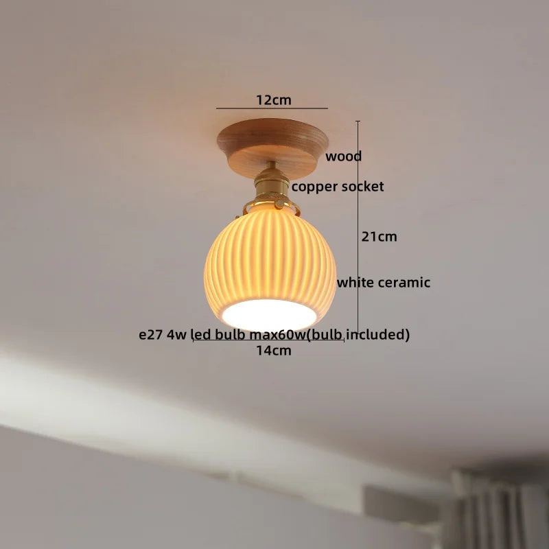 DecorBites™ Glass Wood LED Ceiling Lamp for Home Lighting and Decoration