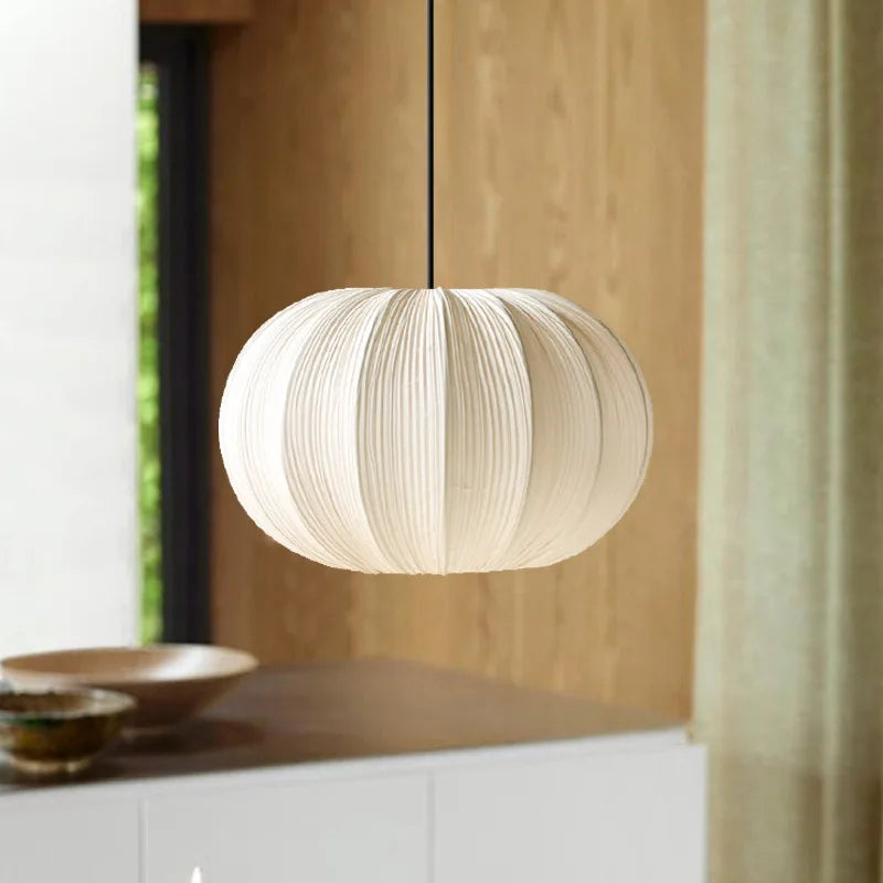 DecorBites™ Japanese Wabi-Sabi Pleated Fabric Pendant Lights for Dining Room & Bedroom