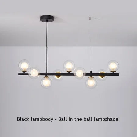 DecorBites™ 9-Light Black LED Pendant Chandelier for Modern Living Spaces