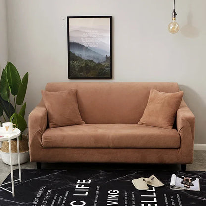 Decobites Solid Color Elastic Thicken Sofa Cover - Soft Stretch Spandex Slipcover