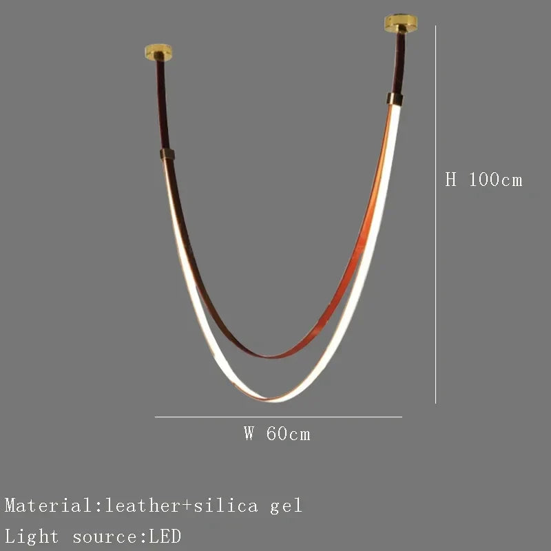 DecorBites™ Designer Leather Chandelier Belt Pendant Light for Modern Spaces