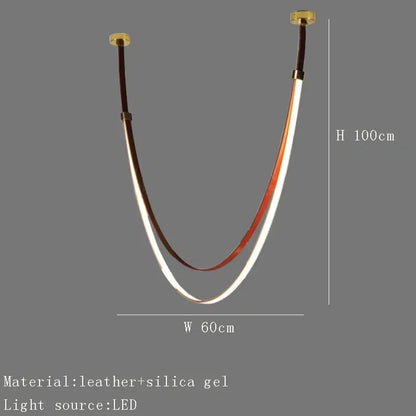 DecorBites™ Designer Leather Chandelier Belt Pendant Light for Modern Spaces