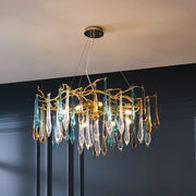 Lámpara de Araña de Rama LED Oro Decorbites™ para Sala de Estar, Dormitorio, Hotel - Luz Colgante de Aluminio de Lujo Moderno