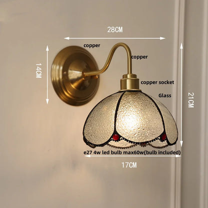 DecorBites™ Glass Brass Wall Sconce LED Light Fixture for Dining Living Room Bathroom Mirror