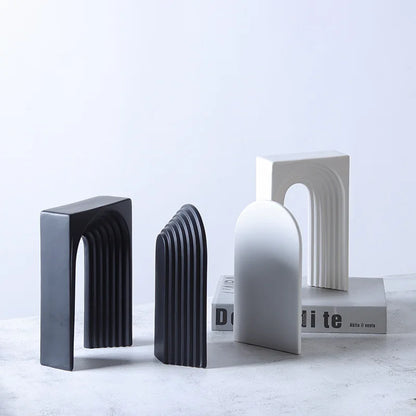 ديكور بايتس™ - تماثيل صغيرة على شكل قوس نصف دائري من السيراميك الهندسي - إكسسوارات ديكور منزلي