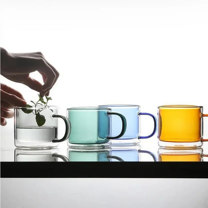 DecorBites™ Double Bottom Glass Mugs Set - 250ml Wine Whiskey Coffee Tea Juice Water Cups