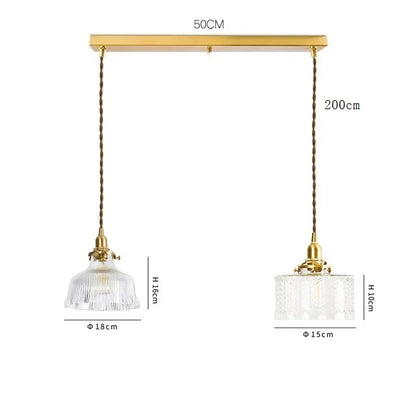 DecorBites™ Clear Glass LED Pendant Light: Modern Copper Hanging Lamp for Home Indoor Decor