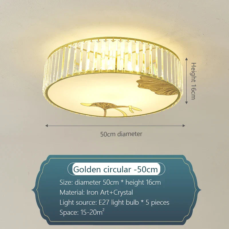DecorBites™ Crystal Chinese Style Ceiling Light for Living Room and Bedroom