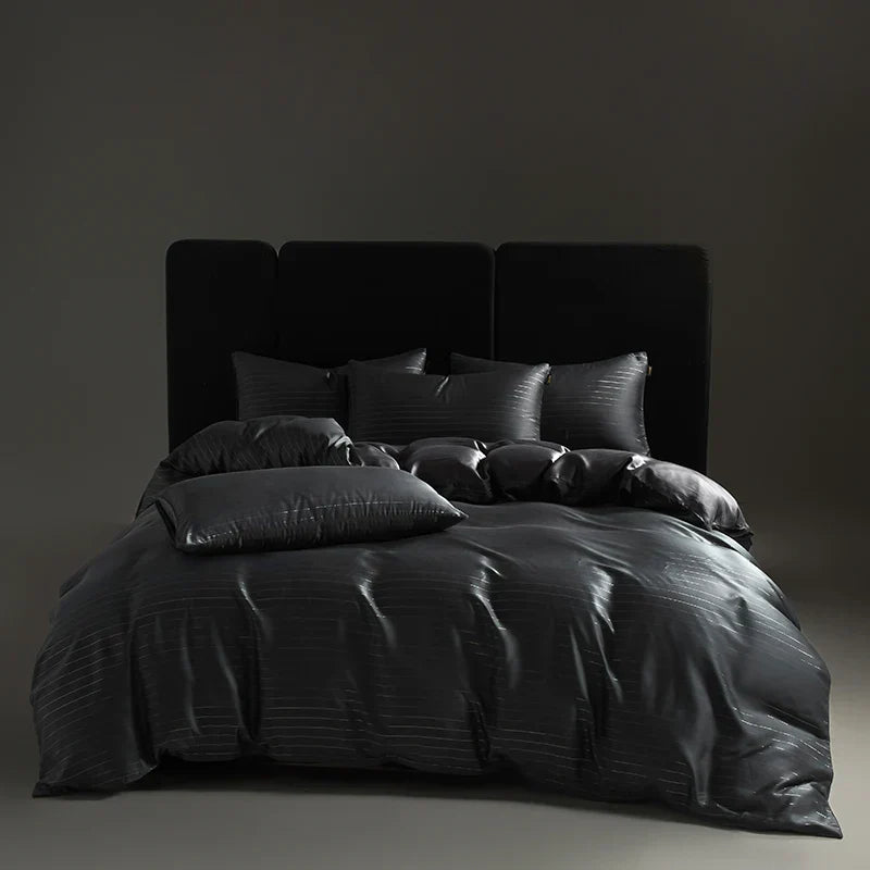 Decobites Eucalyptus Fiber Dark Gray Bedding Set: Soft, Silky Duvet Cover, Bed Sheet, Pillowcases