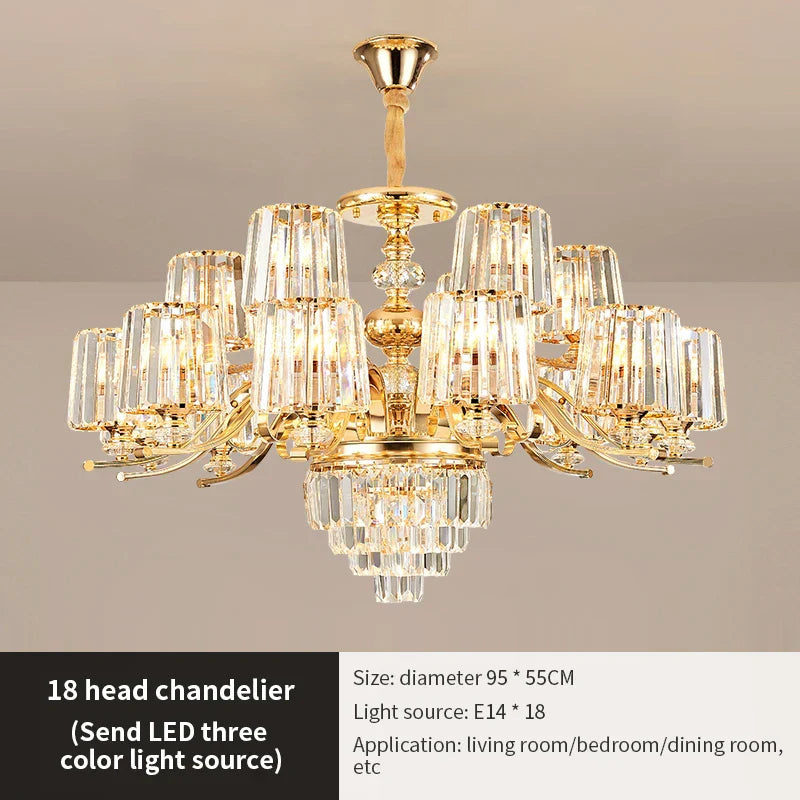 DecorBites™ Elegant Crystal Chandelier for Living and Dining Room Lighting