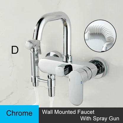 Matte Black Kitchen Faucet Wall Mounted