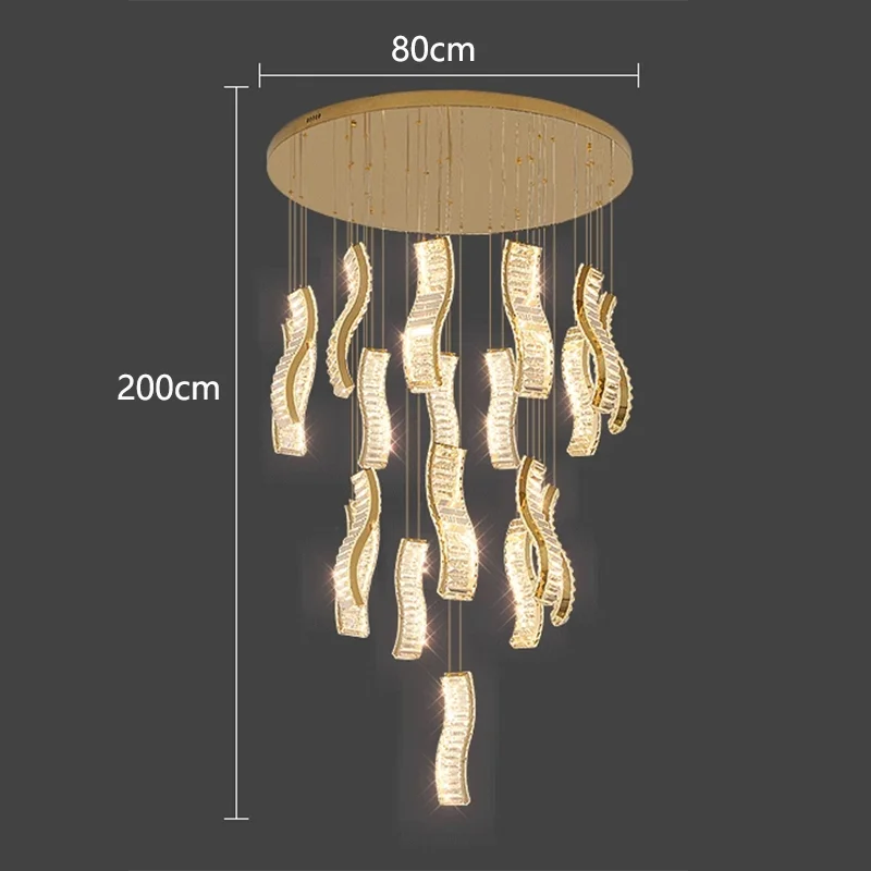 Lámpara de araña de cristal DecorBites™ para escalera: Iluminación moderna para interiores de salas de estar