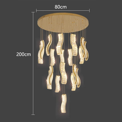 Lámpara de araña de cristal DecorBites™ para escalera: Iluminación moderna para interiores de salas de estar