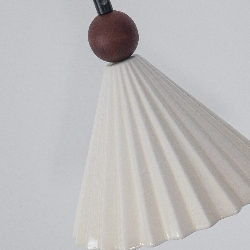 DecorBites™ Ceramic Wood Pendant Lamp LED Hanging Light Fixture for Modern Home Decor