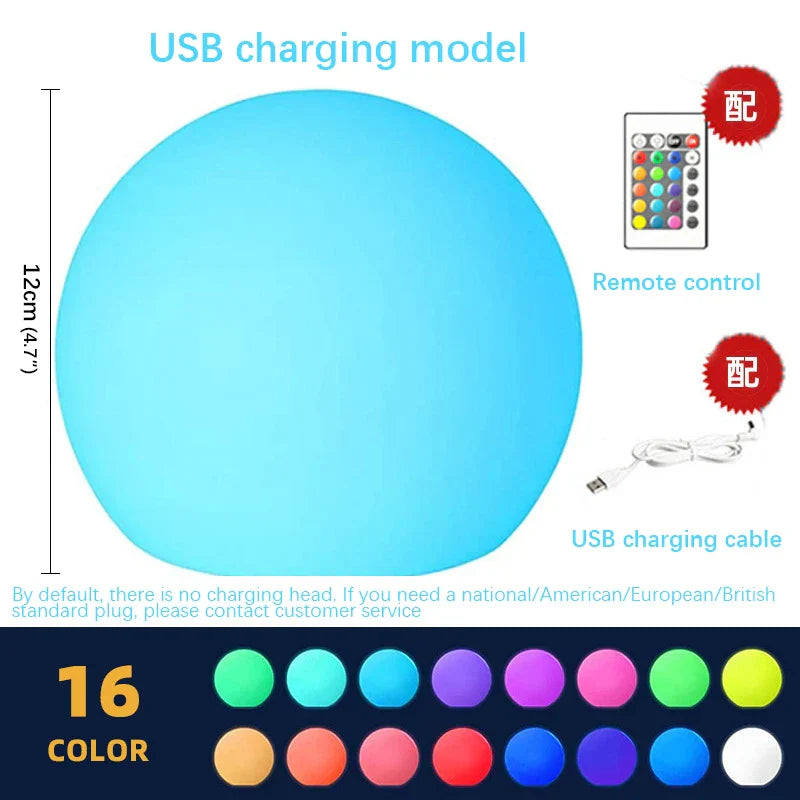 DecorBites™ LED Ball Lamp for Outdoor Courtyards & Gardens - Rechargeable Landscaping Light