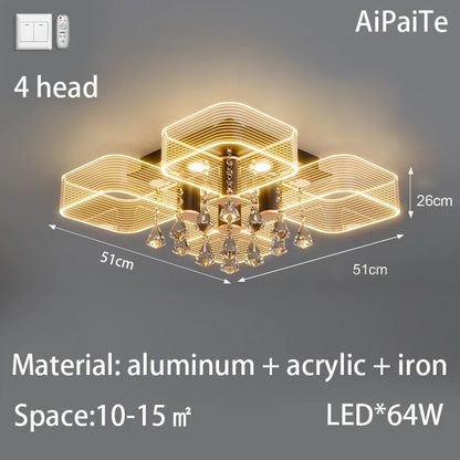 ثريا ديكوربايتس™ الأكريليكية اللامعة لغرفة المعيشة، غرفة النوم، المطبخ - مصابيح سقف معلقة