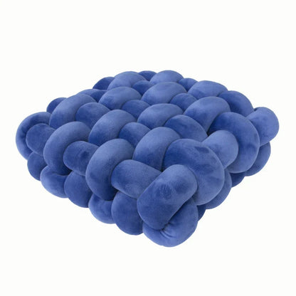 DecorBites™ Knot Square Pillows: Handmade Decor for Living Room, Bedroom, Office in Grey