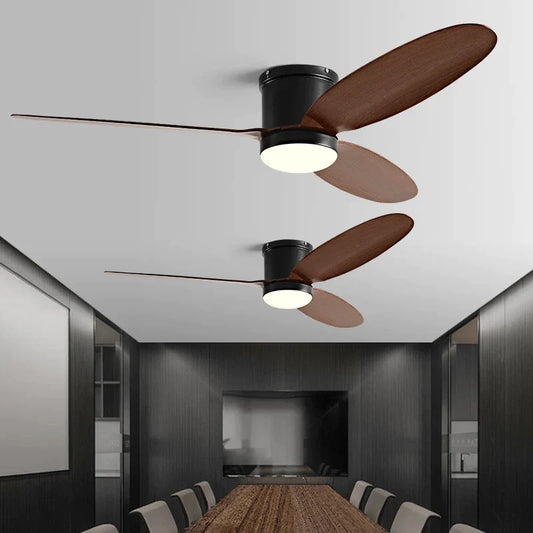 DecorBites™ Black DC Ceiling Fan Light with Remote Control and LED Chandelier