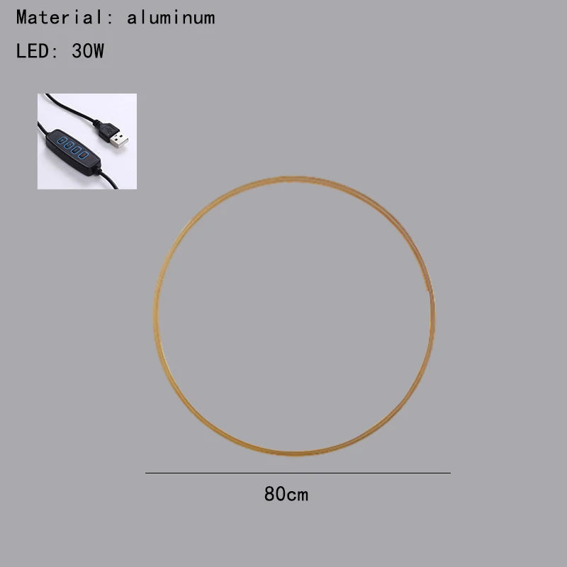 DecorBites™ Dimmable Black Gold Aluminium Ring Wall Lamp for Elegant Lighting