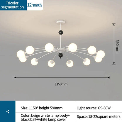 Lámpara de araña DecorBites™ Cream Wind: Lámpara de recibidor posmoderna de lujo para sala de estar, dormitorio y restaurante.