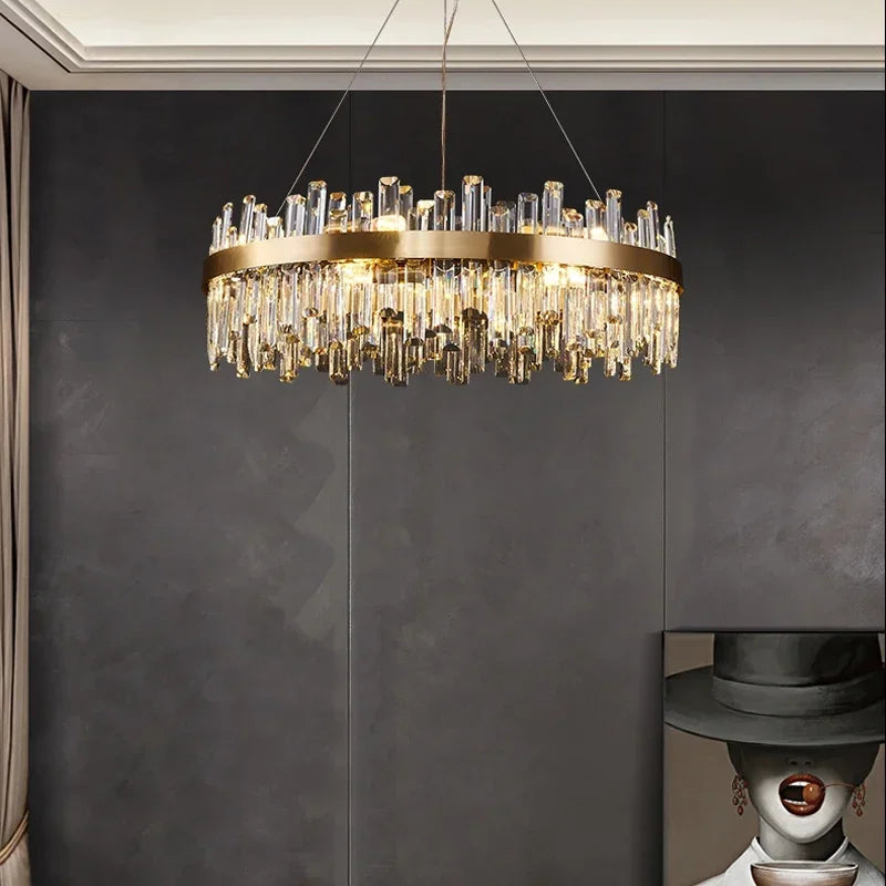 DecorBites™ Crystal LED Chandelier for Luxurious Living & Dining Spaces