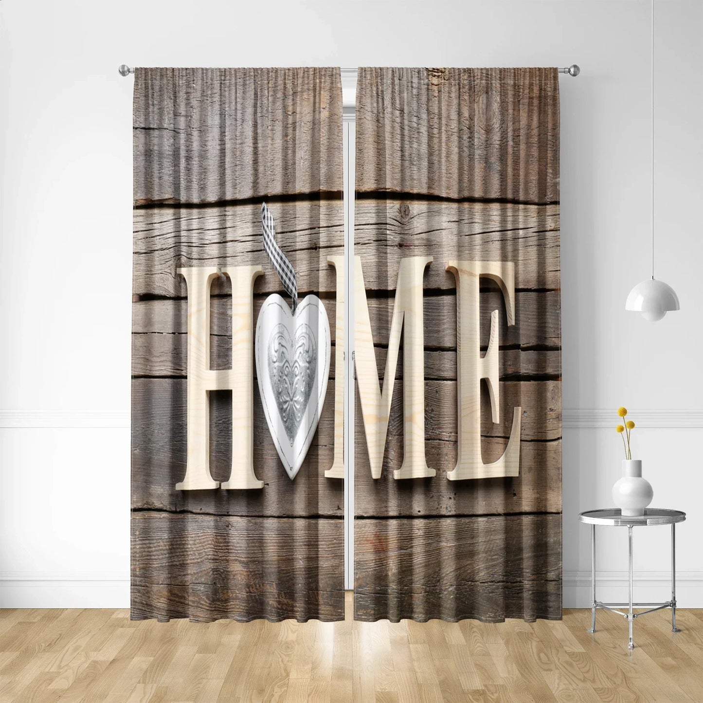 Bamboo & Wooden Board Art Curtains, Modern Printed Window Drapes, Decobites Home Decor