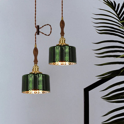DecorBites™ Green Wave Glass Pendant Lamp: Modern Minimalism for Living Room, Bedroom, Cafe