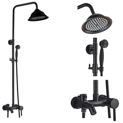 DecorBites™ Black Brass Bath Shower Faucet Set with Handshower and Tub Spout