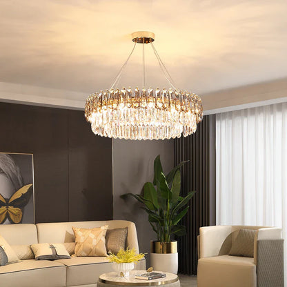 DecorBites™ Gold Crystal Chandelier: Luxury Lighting for Dining Living Bedroom Kitchen Island