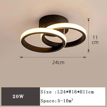 DecorBites™ LED Ceiling Lamp: Modern Indoor Lighting Fixture, 36W 32W 20W, Bedroom Corridor Balcony Foyer