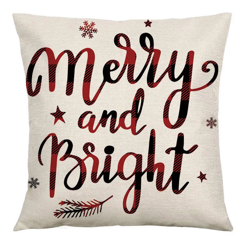 DecorBites™ Christmas Linen Cushion Cover 45x45cm Sofa Home Party Decor
