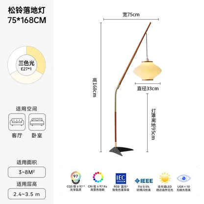 Lámpara de pie LED de diseño DecorBites™ Cream Wind de acrílico para sala de estar y dormitorio