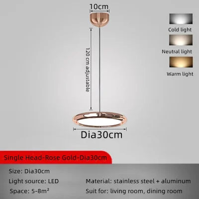 DecorBites™ Circular Dining Pendant Chandelier LED Light for Kitchen, Living Room & Bedroom