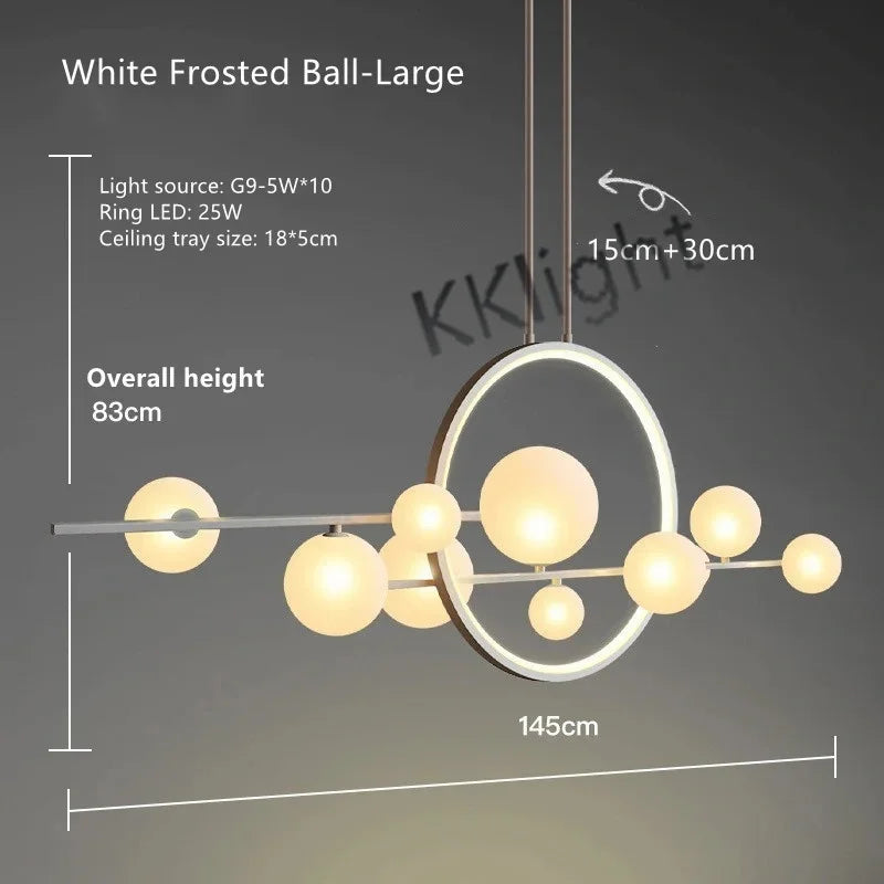 DecorBites™ Glass Bubble Chandelier: Modern Nordic LED Pendant Lighting for Dining Room & Kitchen