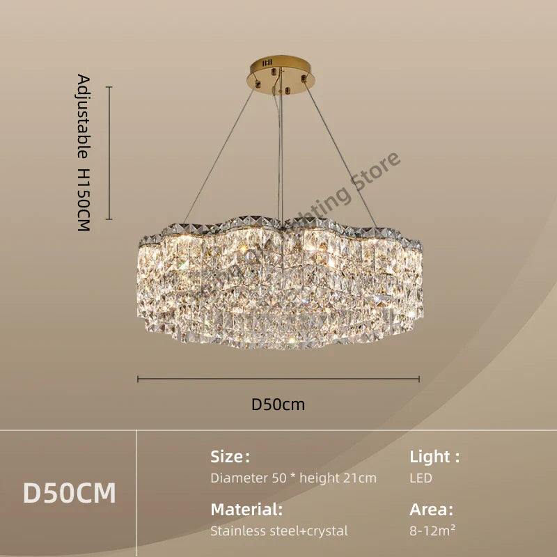 DecorBites™ Crystal Chandelier Pendant Light, Elegant Hanging Lamp Fixture